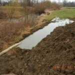 Absetzbecken im Bereich des rechten Fundamentes der Brücke 3