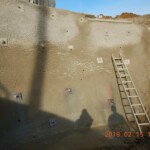 Fertiggestellte Spritzbetonwand